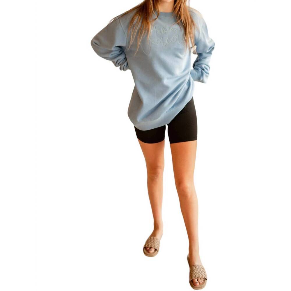 NEW BOAT HOUSE APPAREL take a vacay sweatshirt in baby blue